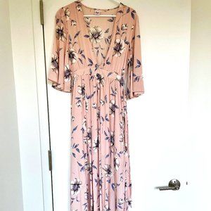 (NWOT) Selfie Leslie Maxi Dress in Pink and Lavender Floral Print